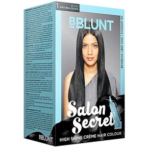 Bblunt Salon Secret High Shine Creme Hair Colour - Black, 100 g + 8 ml Natural Black 1