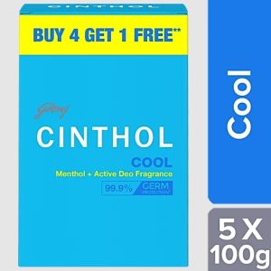 Cinthol Cool Soap, 100 gm (Buy 4 Get 1 Free)